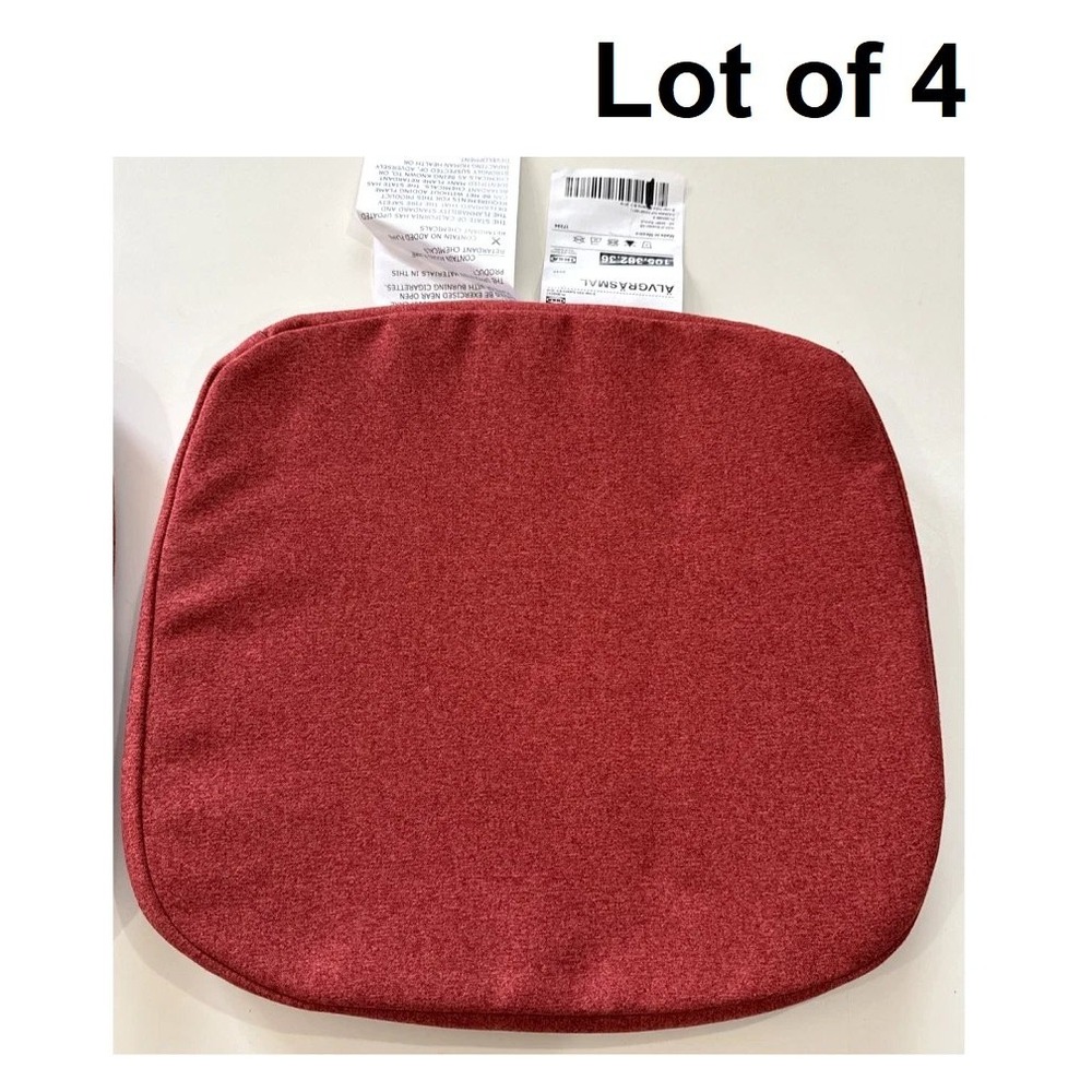 Lot of 4 IKEA ALVGRASMAL Chair Pad Red/Orange  13/12x13x1" 105.382.36